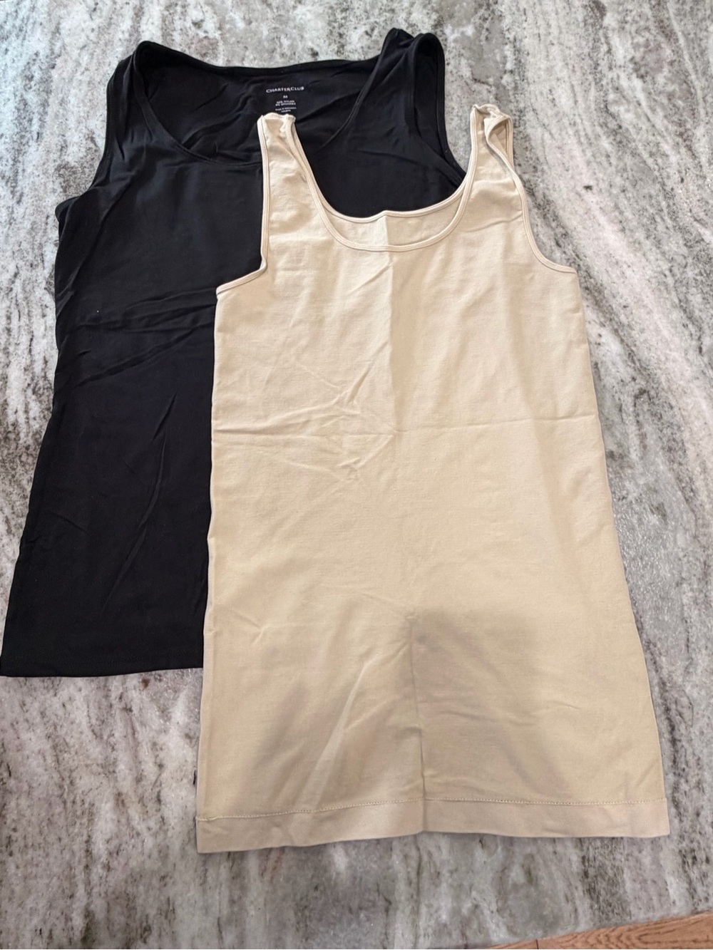 2 for 10! 2-Pack Ribbed Tank Tops — Black & Nude